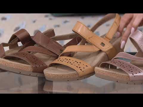 Earth Origins Leather Strap Wedges - Kendra Khloe on QVC