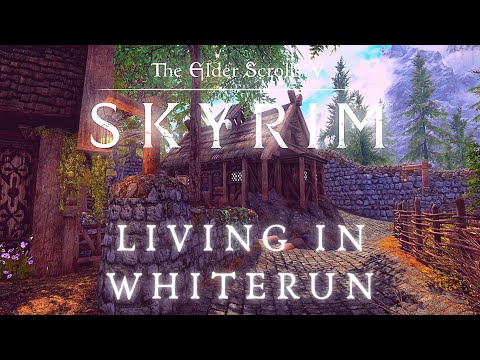 Skyrim SE 4K Music & Ambience | Walking Across Skyrim - Living In Whiterun | Ambient Music