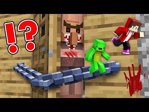 JJ & Mikey's Terrifying Escape in Blood Rain - Minecraft (Maizen)
