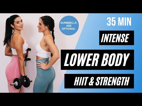35 MIN INTENSE LOWER BODY HIIT & STRENGTH | Toned Legs & Booty at Home | Advance option w/dumbbells