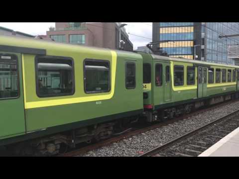 Irish Rail DART 8100 EMUs 8304/8104 + 8323/8123 + 8337/8137 arrive at Grand Canal Dock for Bray