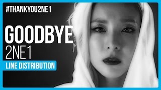 2NE1 - Goodbye (안녕) Line Distribution (Color Coded) | Thank You 2NE1