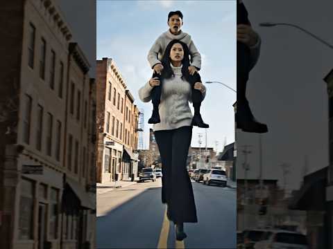 Tall Girl takes her husband on shoulders and run fast 😂 #talllady #talllife #tallgirl #tallwoman