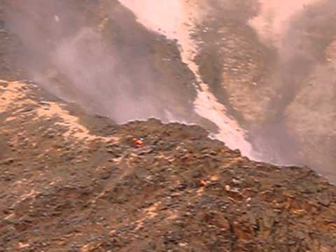 Rockfall in Grand Couloir, Mont Blanc