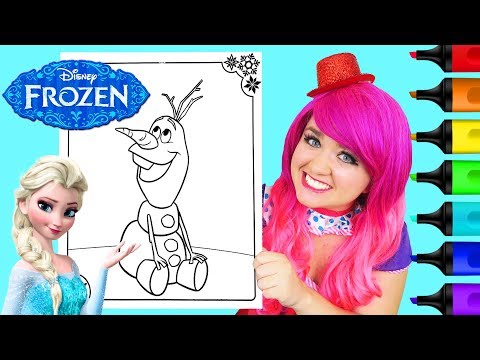 Coloring Olaf Frozen Disney Coloring Book Page Prismacolor Colored Paint Markers | KiMMi THE CLOWN Video