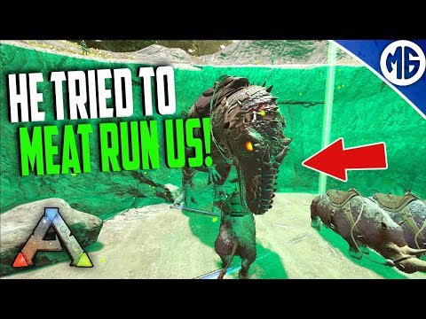 HE TRIED TO MEATRUN OUR BOSS FIGHT! 3 Man PvP Servers - Ark: Survival Evolved