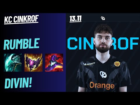 KC CINKROF: RUMBLE VS RENGAR (JGL) - DOUBLE KILL, DIVIN - EUW MASTER 603 LP - PATCH 13.11