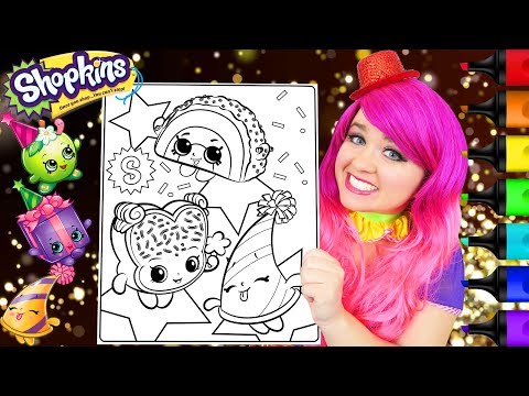 Coloring Shopkins New Years Party Coloring Page Prismacolor Markers | KiMMi THE CLOWN