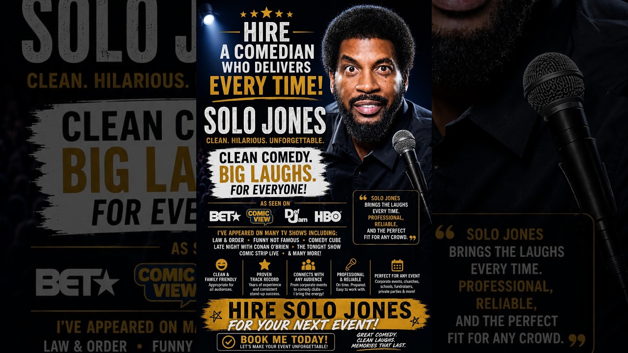 Promotional video thumbnail 1 for Comedian Solo Jones