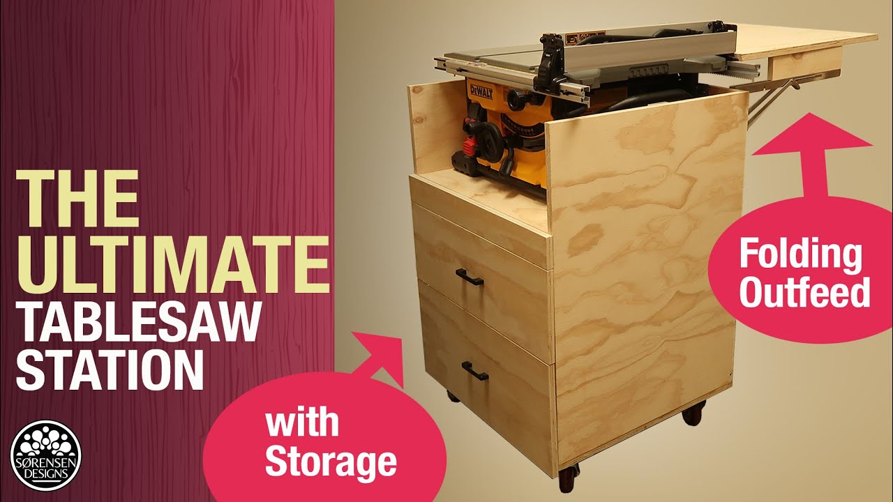 The Ultimate Mobile Table Saw Station with Storage & Outfeed