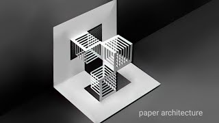 3D geometrical paper architecture | paper folding architecture step-by-step| kirigami paper model