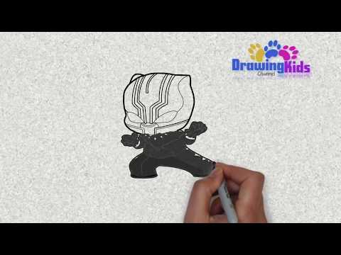 How to Draw and Coloring Black Panther For Kids