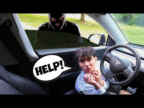 TRAPPED in TESLA for 24 Hours! *Big Mistake*