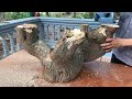 Amazing Idea Of Recycling Wood From Dry Stump Removed // Build Outdoor Wooden Table For Garden - DIY