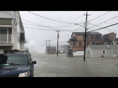 Scituate, MA Storm Toward Ocean Drive - Lighthouse