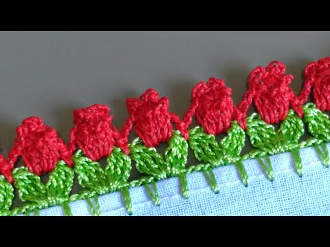 bico pano de prato tulipas  fácil e rapido