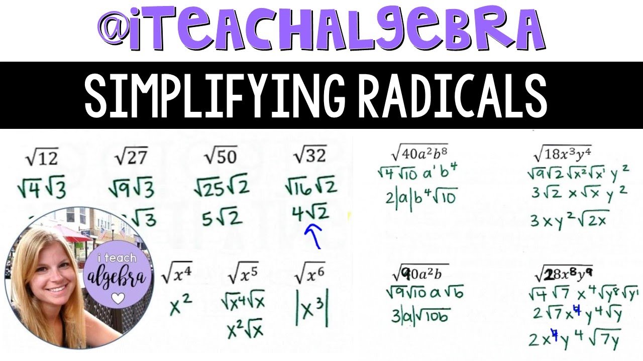 Algebra 1 - Simplifying Radical Expressions