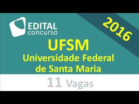 Edital Concurso UFSM 2016 - Universidade Federal de Santa Maria - RS