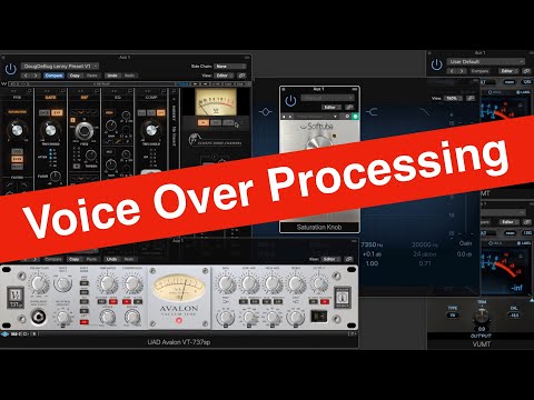 A Pro Voice Over Processing Chain With Saturation, EQ, Compression, Expander/Gate, and De-Essing.