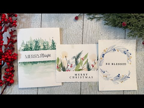 3 Simple Watercolor Holiday Cards Designs (Make your...