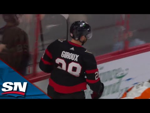Senators' Claude Giroux Blasts Home Breakaway Goal Off Tim Stutzle's 100th Career Assist