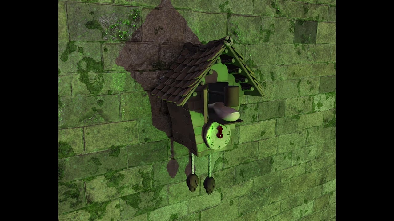 Cartoon stylized wall clock WunschPunsch Low-poly 3D Model