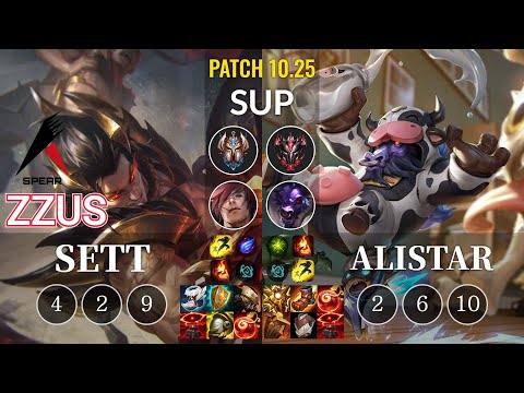ASP Zzus Sett vs Alistar Sup - KR Patch 10.25