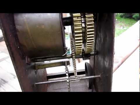 Gears and internal workings of antique mechanical spit roast