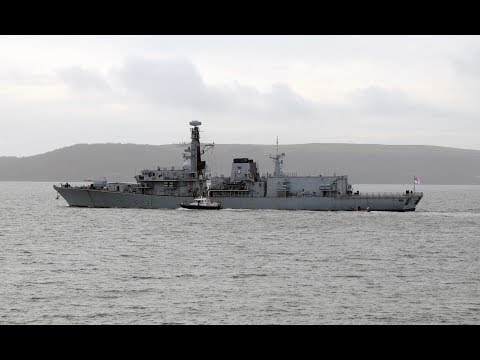 HMS ARGYLL F231 LEAVES DEVONPORT NAVAL BASE AT MOUNT BATTEN - 26th January 2020