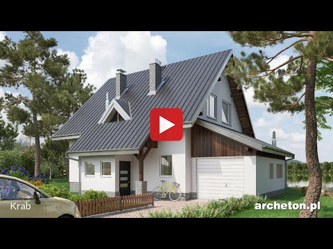 Projekt domu Krab - archeton.pl - z użytkowym poddaszem 134 m2