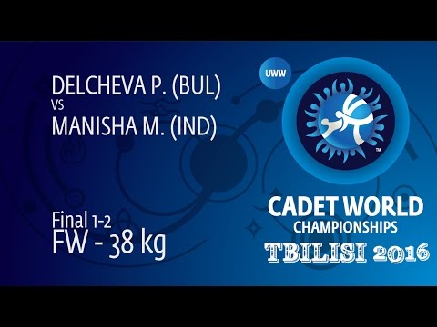 GOLD FW - 38 kg: M. MANISHA (IND) df. P. DELCHEVA (BUL), 5-4
