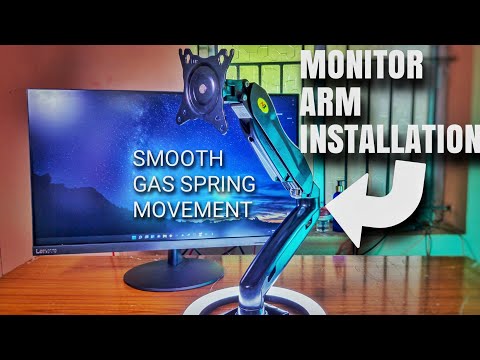 How to Install a Rotating Monitor Arm onto your Desk - Gas Spring Version