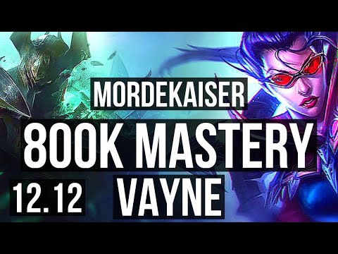 MORDEKAISER vs VAYNE (TOP) | 4/0/3, 300+ games, 800K mastery | NA Master | 12.12