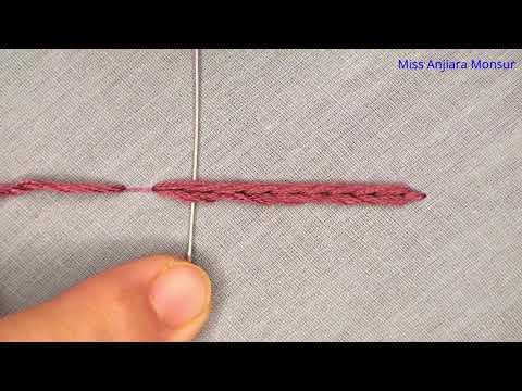 Heavy Chain Stitch Tutorial, Hand Embroidery Basic Stitch, Embroidery for Beginners