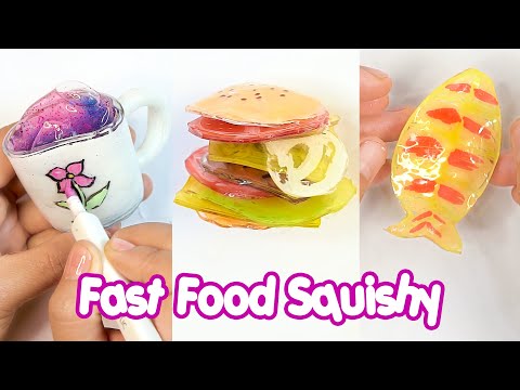 패스트푸드 🥤🍔🍤 말랑이 모아보기 - DIY Fast Food Squishy with Nano Tape Series