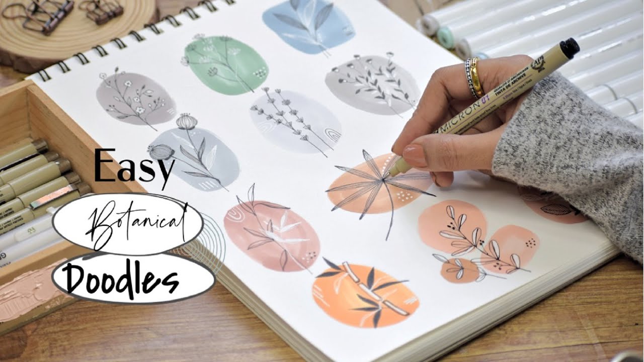 How to Draw Botanical / Easy Doodles for Beginners / Bullet Journal