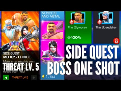 Mojo's Choice 1.1 Side Quest Threat Level 5 Easy Path Boss Hercules One Shot Mcoc Contest Champions