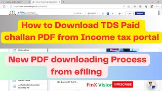 How to download TDS paid challan PDF from Efiling income tax portal