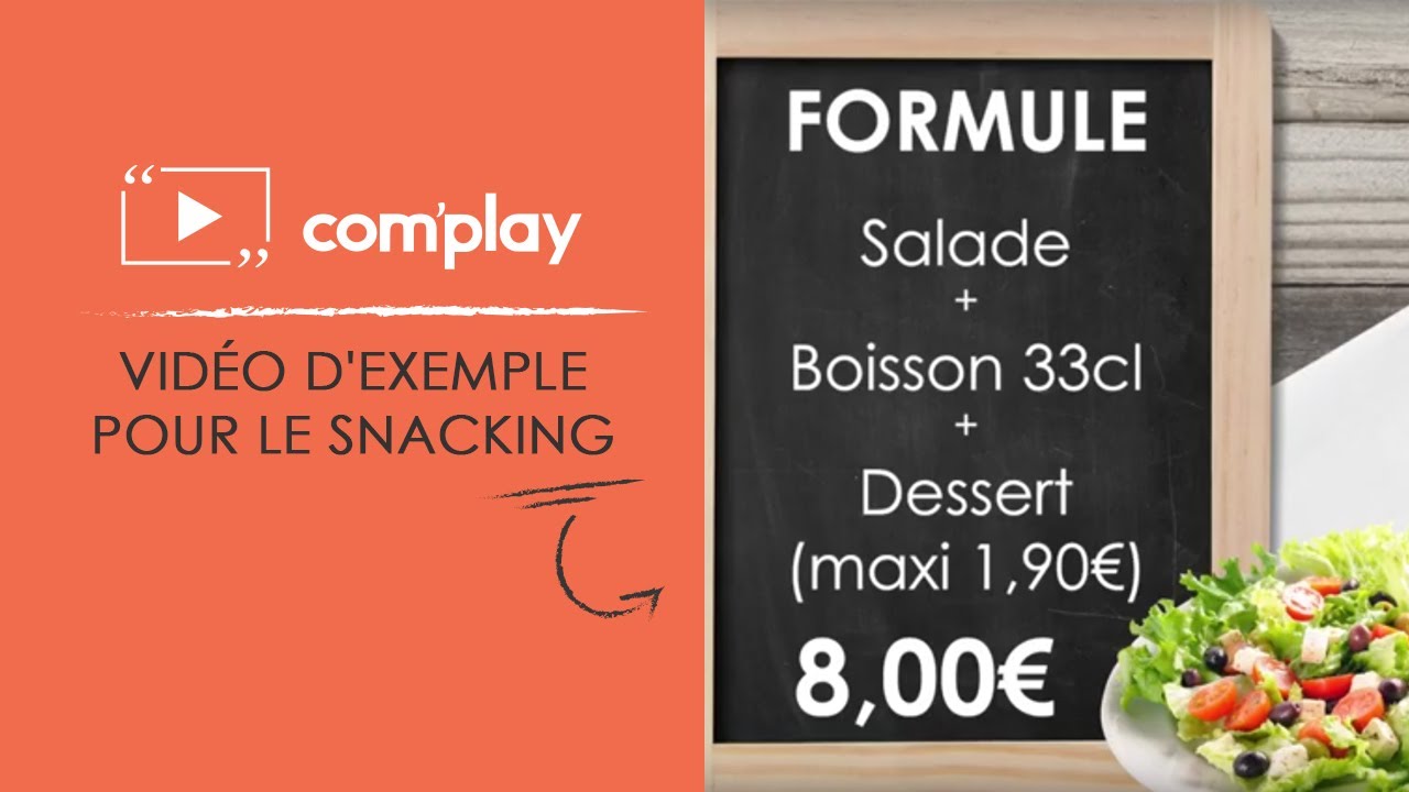 Image YouTube Affichage dynamique : exemple de diffusion pour le snacking