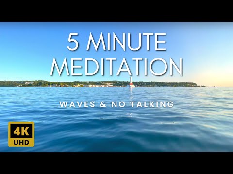 5 Minute Meditation - Wave Sounds, No Talking | Peaceful Nature Sounds for Stress Relief