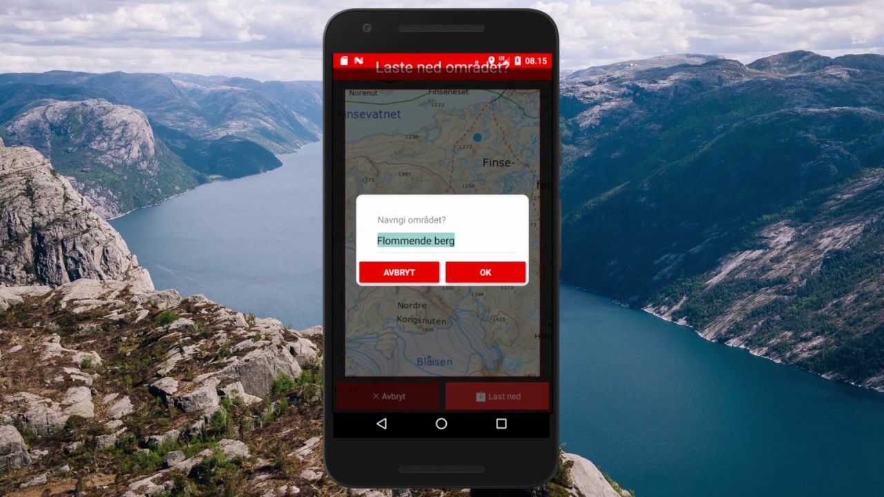Norgeskart app Android preview