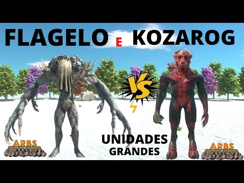 Flagelo e Kozarog vs Todas as Unidades Grandes - Animal Revolt Battle Simulator