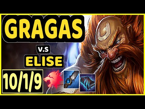 SKEANZ (GRAGAS) vs ELISE - 10/1/9 KDA JUNGLE CHALLENGER GAMEPLAY - EUW