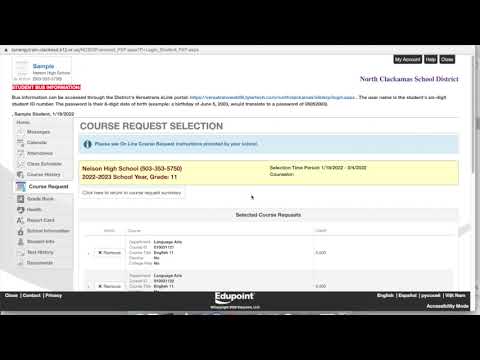 Studentvue Course Selection