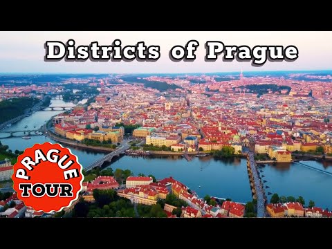 Districts in Prague. Walking tour of Prague, Czech Republic.