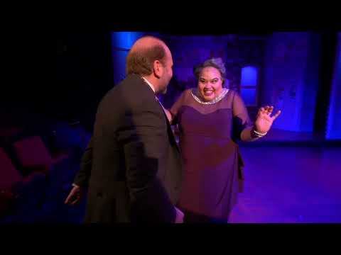 Trailer image: the Chaperone belting a torchy anthem as chorus girls freeze mid-pose