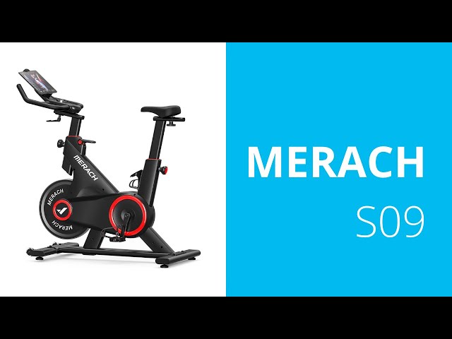 دراجة تمارين ثابتة S09 من ميراش – ربط Zwift | مقعد ومقبض قابلان للتعديل | وزن 120 كغ | تشغيل كهربائي | حامل جوال ⚡