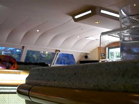 C294 56' Luxury Sailing Catamaran - Saloon from Port Hull Fwd
