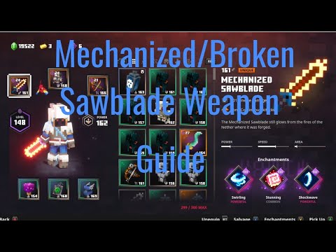 Minecraft Dungeons Mechanized/Broken Sawblade Guide | New Unique Weapon in Flames of the Nether DLC