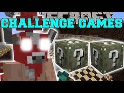 PopularMMOs GamingWithJen Minecraft: MINOSHROOM CHALLENGE GAMES - Lucky Block Mod - Modded Mini-Game